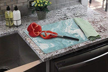 Load image into Gallery viewer, CounterArt Teal Quartz Design Tempered Glass Counter Saver/ Cutting Board 15&quot; by 12&quot;
