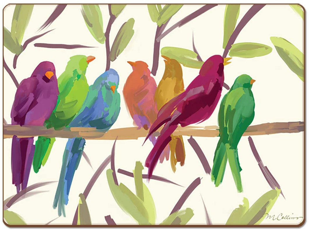 CALA HOME Flock Together by Martha Collins Table Mats Boxed Set of Four Placemats