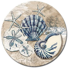 Load image into Gallery viewer, CounterArt Tide Pool Shells Tempered Glass Lazy Susan Turntable 13 Inch Diameter

