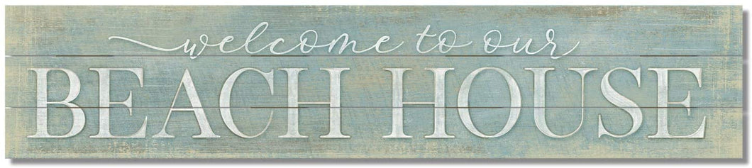 Highland Home Welcome to Our Beach House 36 inch by 7.5 inch Pine Pallet Wood Sign