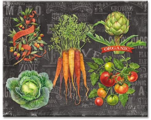 CounterArt Chalkboard Veggies Glass Cutting Board, 14-7/8 by 11-3/4-Inch