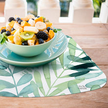 Load image into Gallery viewer, CounterArt Gossamer Palms Reversible Easy Care Set of Four Placemats, Made in The USA
