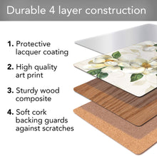 Load image into Gallery viewer, CALA HOME Magnolias by Sandy Clough Table Mats Gift Boxed Set of Four Placemats
