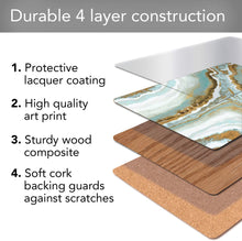 Load image into Gallery viewer, CALA HOME Teal Agate by Patricia Pinto Table Mats Boxed Set of Four Placemats
