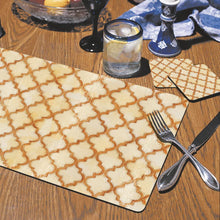 Load image into Gallery viewer, CounterArt Hardboard Placemat, Antique Quatrefoil, Set of 2
