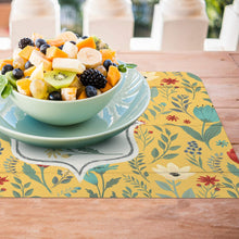 Load image into Gallery viewer, Counterart Blooming Thoughts Reversible Wipe Clean Placemats Set of 4 Made in The USA
