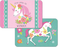 Load image into Gallery viewer, CounterArt Kids Unicorn Reversible Rectangular Wipe Clean Placemat Set of 4
