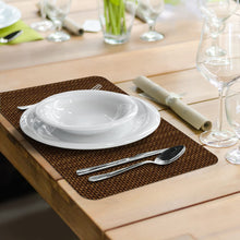 Load image into Gallery viewer, CounterArt Natural Basket Weave Design Reversible Easy Care Plastic Placemat Set of 4 Made in The USA
