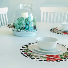 Load image into Gallery viewer, CounterArt Cardinal Greenery Reversible Easy Care Plastic Placemat Set of 4 Made in The USA
