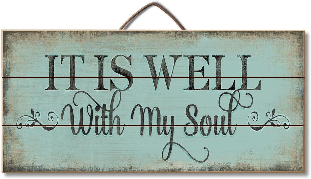 Highland Home It is Well with My Soul Slatted Pallet Wood Sign Made in The USA