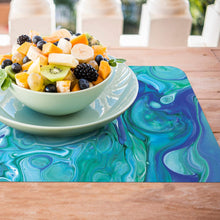Load image into Gallery viewer, CounterArt Fluidity Reversible Rectangular Easy Care Placemat Set of 4
