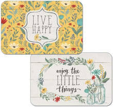 Load image into Gallery viewer, Counterart Blooming Thoughts Reversible Wipe Clean Placemats Set of 4 Made in The USA
