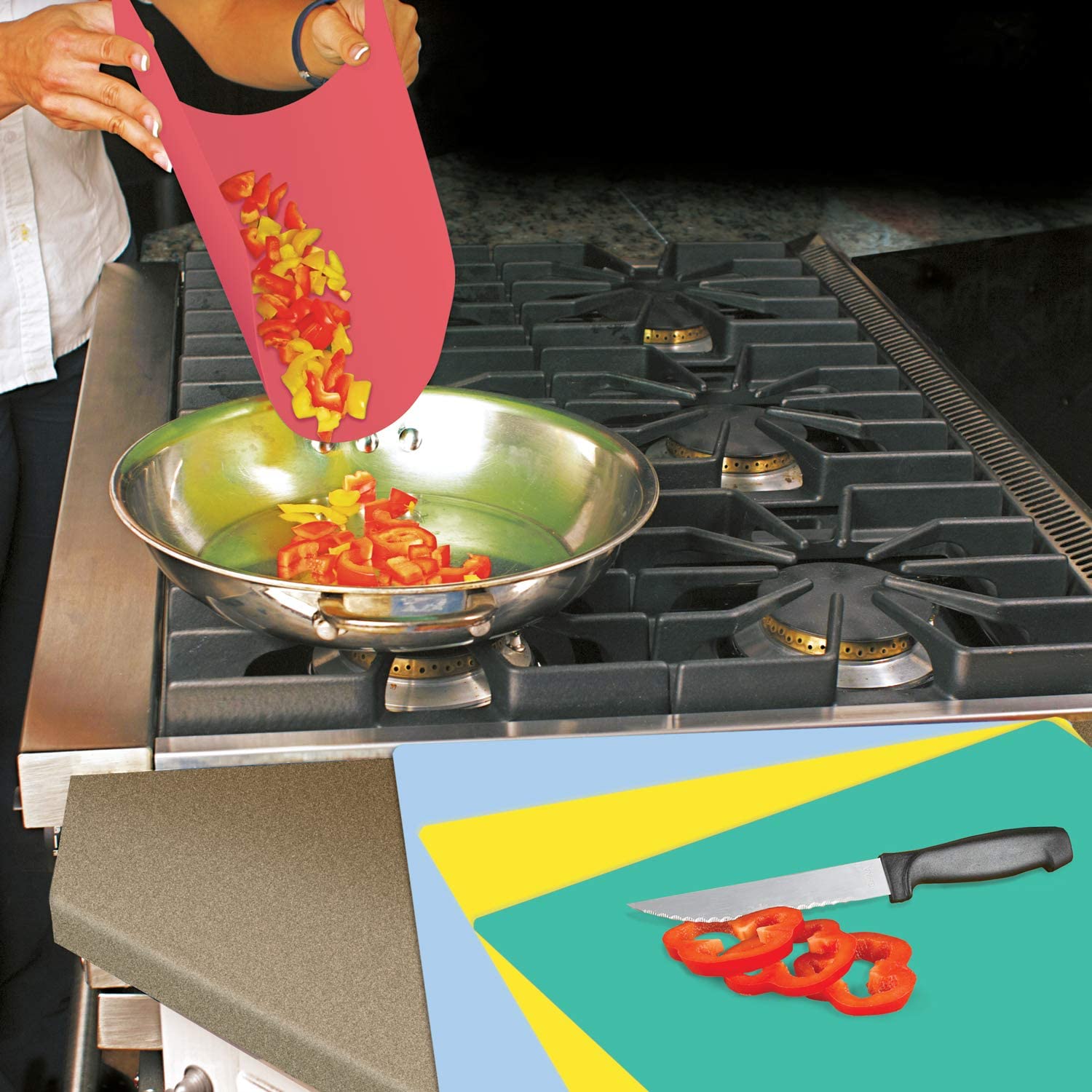 Chop Chop Cutting Mats, Flexible, Assorted Colors - 4 mats
