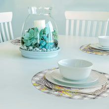 Load image into Gallery viewer, CounterArt Spring Gingham Wreath Reversible Easy Care Set of 4 Placemats, Made in The USA
