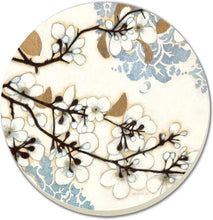 Load image into Gallery viewer, CounterArt Dogwood Branch Absorbent Round Stoneware Coaster Set of 4 Made in the USA
