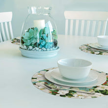 Load image into Gallery viewer, CounterArt Magnolia Reversible Easy Care Set of Four Placemats, Made in The USA
