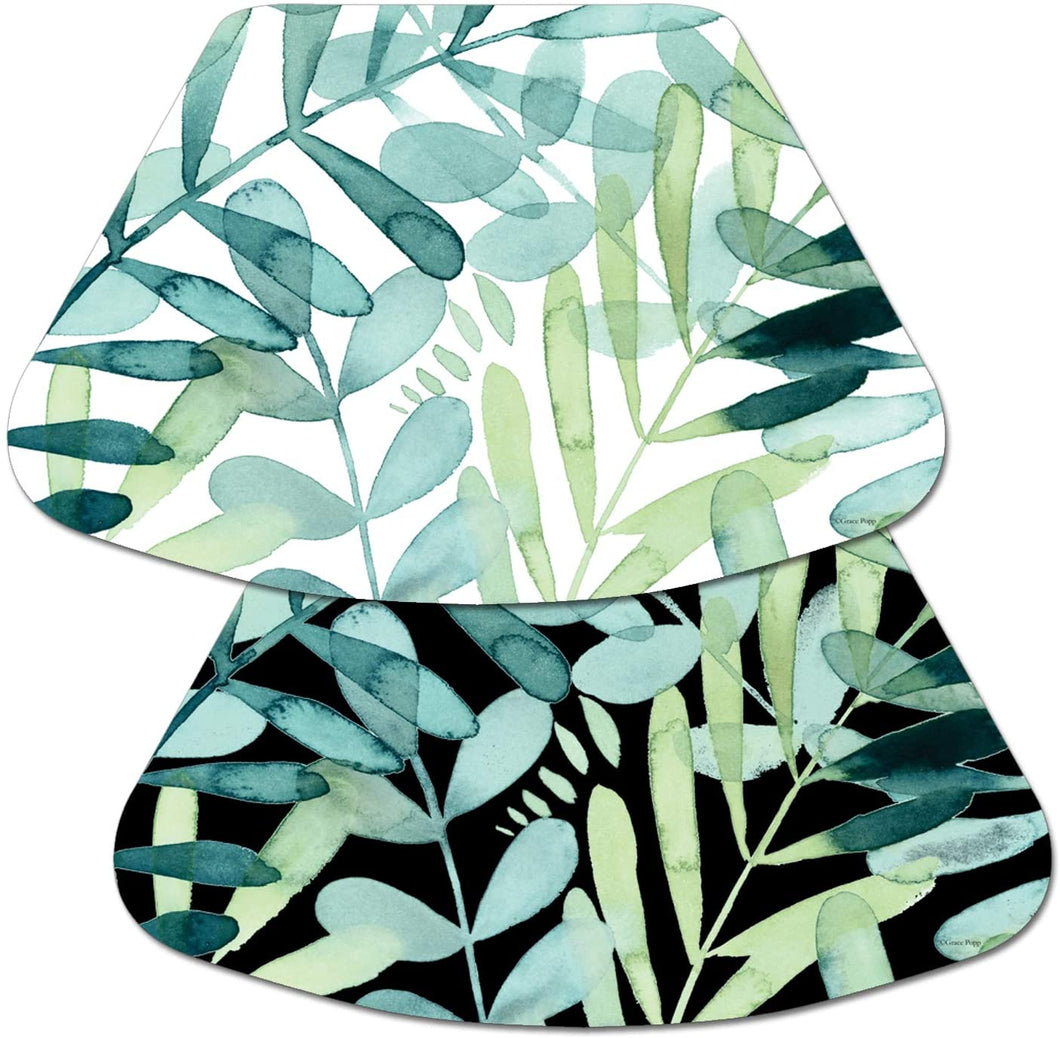 CounterArt Gossamer Palms Reversible Easy Care Set of Four Placemats, Made in The USA