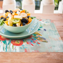 Load image into Gallery viewer, CounterArt Coral Floral Reversible Rectangular Placemat Set of 4
