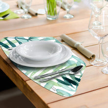 Load image into Gallery viewer, CounterArt Gossamer Palms Reversible Easy Care Set of Four Placemats, Made in The USA
