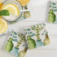 Load image into Gallery viewer, CounterArt Greenery Absorbent Tumbled Tile Coaster Set of 4
