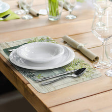 Load image into Gallery viewer, Counterart Farmer&#39;s Market Reversible Rectangular Wipe Clean Placemats Set of 4 Made in The USA
