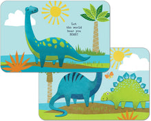 Load image into Gallery viewer, CounterArt Kids Dino World Reversible Rectangular Wipe Clean Placemat Set of 4
