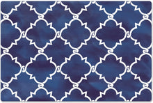 Load image into Gallery viewer, CounterArt Anti-Fatigue Comfort Floor Mat, 30 x 20 Inches, Indigo Quatrefoil
