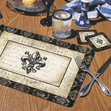Load image into Gallery viewer, CounterArt Hardboard Placemat, Fleur de Lis Damask, Set of 2
