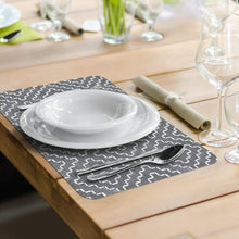 Load image into Gallery viewer, CounterArt Reversible Flexible Plastic Placemat, Set of 4, Grey Flannel Made in The USA
