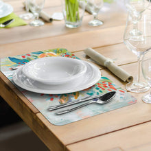 Load image into Gallery viewer, CounterArt Coral Floral Reversible Rectangular Placemat Set of 4
