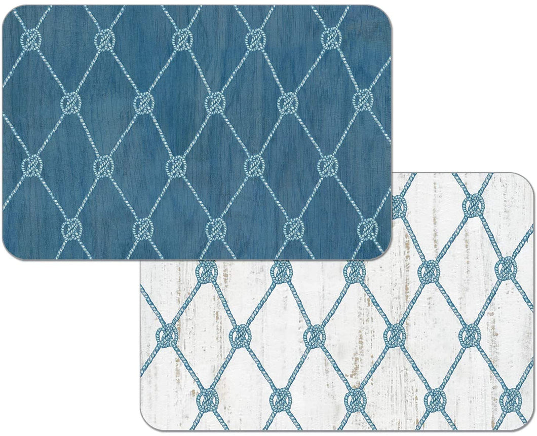 CounterArt Reversible Easy Care Flexible Plastic Placemats - Set Sail Set of 4 Made in The USA