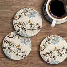Load image into Gallery viewer, CounterArt Dogwood Branch Absorbent Round Stoneware Coaster Set of 4 Made in the USA
