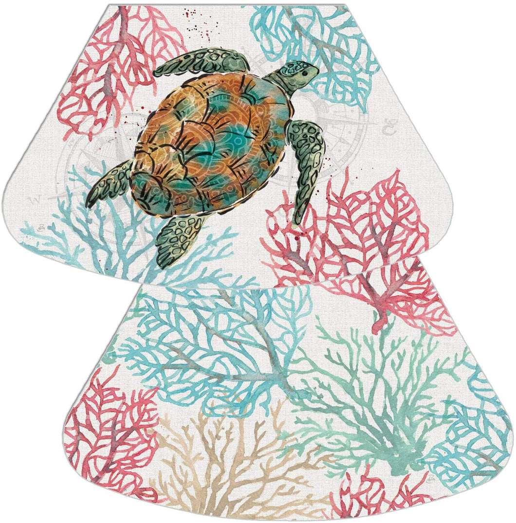 CounterArt Ocean Finds by Daphne B Reversible Easy Care Set of Four Placemats, Made in The USA