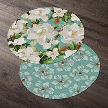 Load image into Gallery viewer, CounterArt Magnolia Reversible Easy Care Set of Four Placemats, Made in The USA
