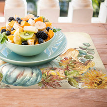 Load image into Gallery viewer, CounterArt Harvest Pumpkins and Sunflowers Rectangular Placemat Set of 4
