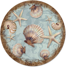 Load image into Gallery viewer, CounterArt Coastal Charm Tempered Glass Lazy Susan Turntable 13 Inch Diameter
