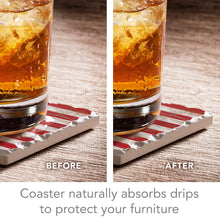Load image into Gallery viewer, Highland Home Absorbent Stoneware Coaster Set with Wooden Holder- Americana Made in The USA
