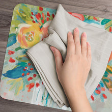 Load image into Gallery viewer, CounterArt Coral Floral Reversible Rectangular Placemat Set of 4

