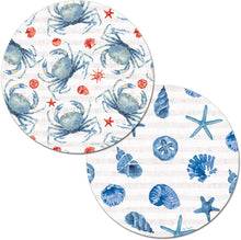 Load image into Gallery viewer, CounterArt Crabs Reversible Easy Care Set of Four Placemats, Made in The USA
