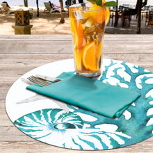 Load image into Gallery viewer, CounterArt Coral Life Reversible Easy Care Set of Four Placemats, Made in the USA
