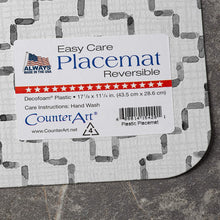 Load image into Gallery viewer, CounterArt Reversible Flexible Plastic Placemat, Set of 4, Grey Flannel Made in The USA
