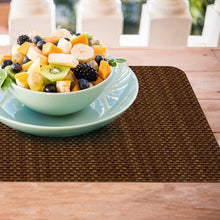 Load image into Gallery viewer, CounterArt Natural Basket Weave Design Reversible Easy Care Plastic Placemat Set of 4 Made in The USA
