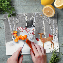 Load image into Gallery viewer, CounterArt Tempered Glass Counter Saver 10” x 8” Snow Day - Printed in the USA
