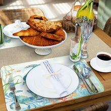 Load image into Gallery viewer, CounterArt Reversible Easy Care Placemats - Sea Life Serenade Set of 4 - Made in The USA

