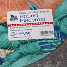 Load image into Gallery viewer, CounterArt Miami Palms Reversible Easy Care Set of Four Placemats, Made in The USA
