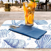 Load image into Gallery viewer, CounterArt Reversible Rectangular Easy Care Placemat - Coastal Sketch Set of 4
