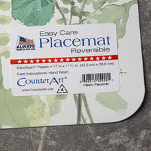 Load image into Gallery viewer, CounterArt Greenery Reversible Wipe Clean Plastic Placemat Set of 4 Made in The USA
