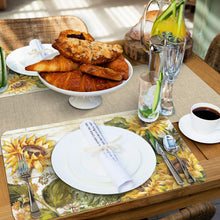 Load image into Gallery viewer, Highland Home Counterart Reversible Set of 4 Wipe Clean Placemats Sunflowers
