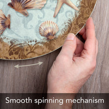Load image into Gallery viewer, CounterArt Coastal Charm Tempered Glass Lazy Susan Turntable 13 Inch Diameter

