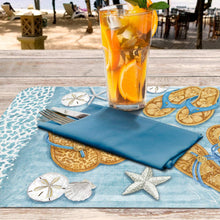 Load image into Gallery viewer, CounterArt Key Largo Sandals Reversible Rectangular Easy Care Placemat Set of 4 Made in The USA

